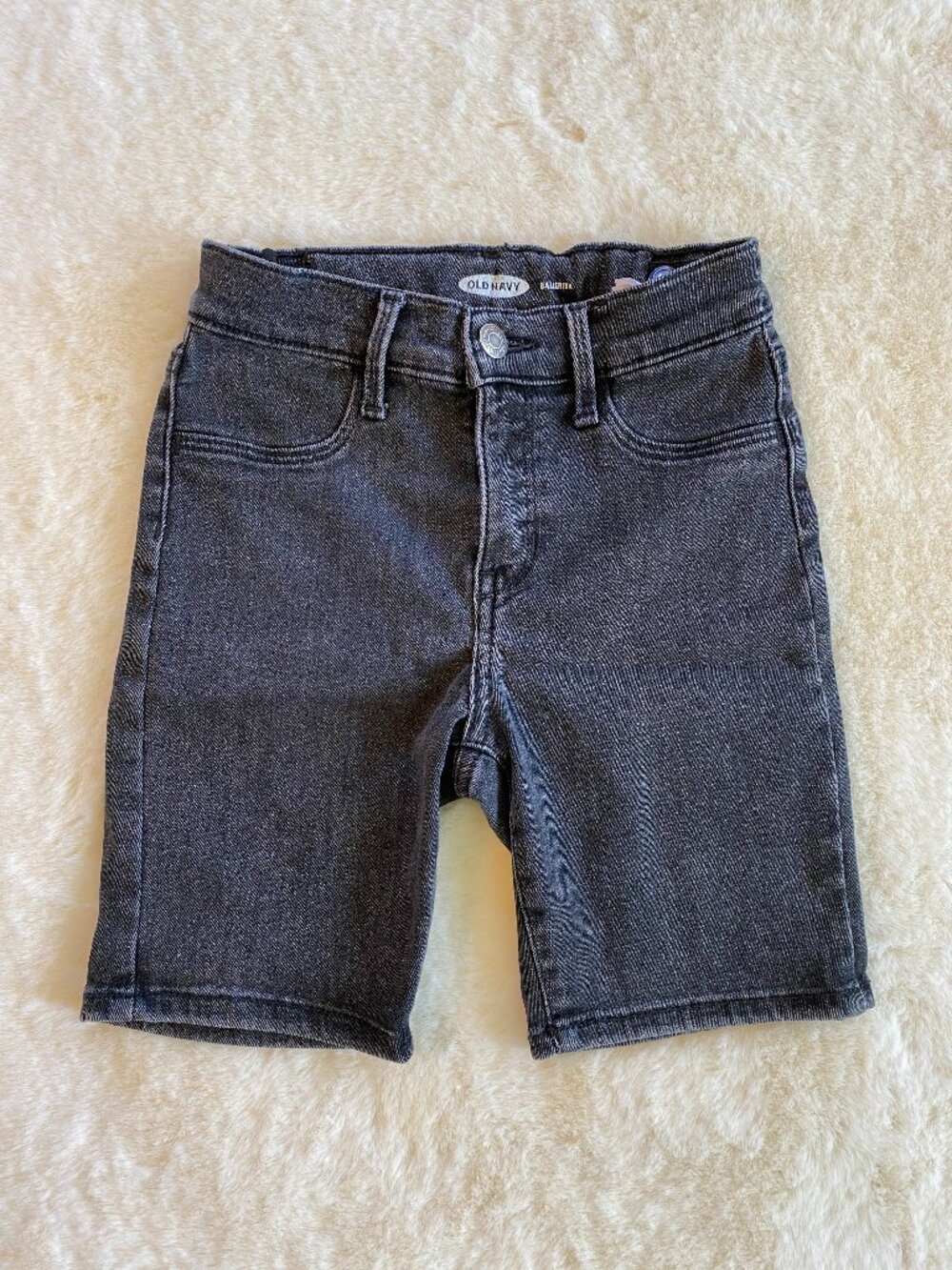 Old Navy black denim shorts Girl's size 10 Ballerina, adjustable waistband